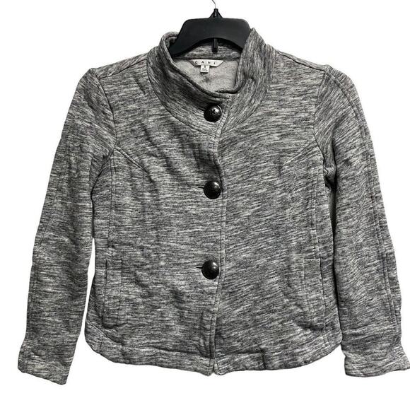 CAbi Heather Gray Small Hourglass Marled Button Front Knit Jacket Women's #596 - Picture 1 of 12